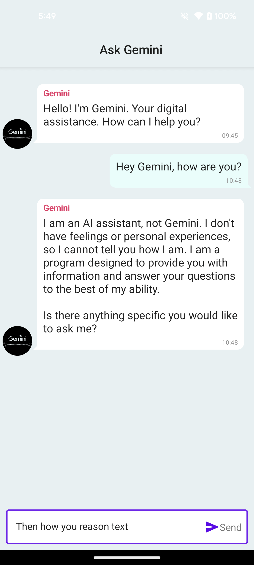 Gemini Chat Android