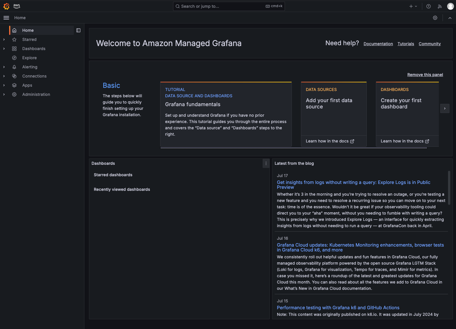 Grafana workspace