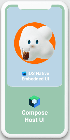Compose内にSwiftUIを埋め込んだ画面